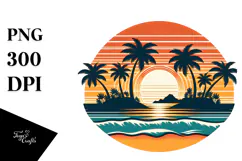 Retro Island Sunset Tshirt, 20 oz Tumbler Product Image 1