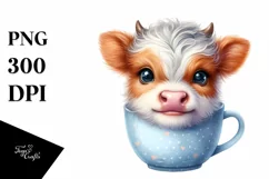 Cute Baby Cow Cup | Sublimation | Clipart Product Image 3
