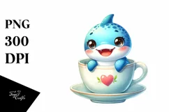 Colorful Baby Shark in Tea Cup | Clipart Product Image 3