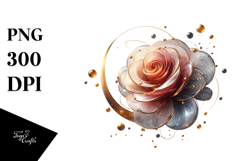 Abstract Rose Watercolor Splash PNG Product Image 1