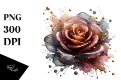 Abstract Rose Watercolor Splash PNG Product Image 1