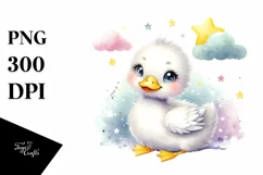 Colorful Smiling Baby Snow Goose Clipart Product Image 1