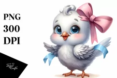Baby Dove Caricature White Background Clipart Product Image 1