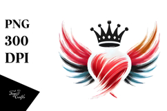 Simple Heart with Wings, Transparent PNG Product Image 1