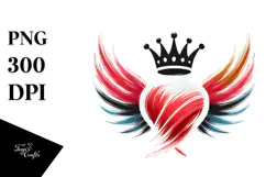 Simple Heart with Wings, Transparent PNG Product Image 1