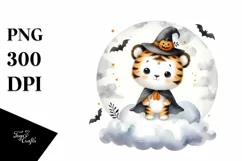 Cute Baby Tiger on Cloud PNG Product Image 3