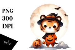 Cute Baby Tiger on Cloud PNG Product Image 1