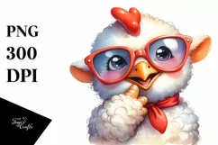 Funny Rooster with Sunglasses Clipart, High-Quality PNG Product Image 3