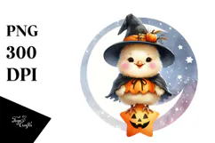 Cute Baby Chicken on Star for Halloween PNG Product Image 1