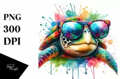 Sublimation, png, summer, sticker, flower, turtle, quirky, Product Image 3