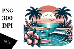 Sublimation, png, summer, sticker, flower, retro, tropical, Product Image 3