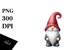 Cute Gnome with Snapdragon Floral Frame, PNG Product Image 1