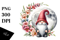Cute Gnome with Snapdragon Frame PNG Product Image 1