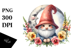 Cute Gnome with Snapdragon Frame PNG Product Image 1