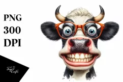 Cow Funny es Cow Portrait | Clipart Product Image 1