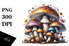 Shiny Mushroom Watercolor Splash JPEG Product Image 1