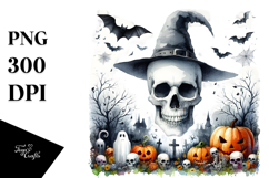 Simple Halloween Skull, Transparent PNG Product Image 1