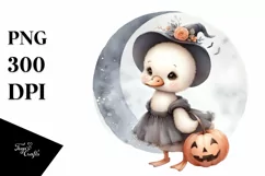 Cute Baby Swan on Moon PNG Product Image 3
