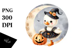 Cute Baby Swan on Moon PNG Product Image 1