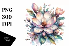 Pastel Magnolia with Metallic Insets, High-Res PNG Product Image 1