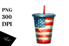 Watercolor Vintage Plastic Cup with Flowers | Sublimation Product Image 1