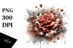 Golden Shiny Abstract Glossy Carnation | Clipart Product Image 1