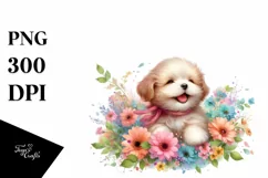 Tumbling Dog Flower Petals Wind Clipart Product Image 3