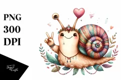 Funny Snail Doing Love Sign | Sublimation Clipart Product Image 3
