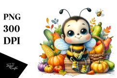 Quirky Baby Bee Holding Basket | Sublimation | Clipart Product Image 3