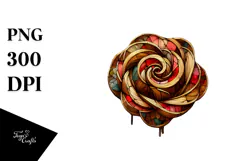 Abstract Wooden Stained Rose PNG Product Image 1