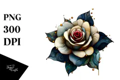 Abstract Wooden Stained Rose PNG Product Image 1