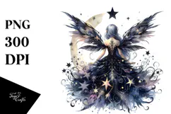 Gothic Fairy on Star, High-Res PNG Product Image 1