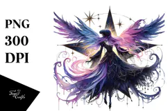 Gothic Fairy on Star, High-Res PNG Product Image 1