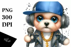 Bichpoo Hip Hop Singer | Sublimation Clipart Product Image 1