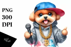 Bichpoo Hip Hop Singer | Sublimation Clipart Product Image 3