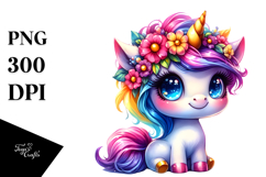 Vibrant Cute Unicorn Dancing, PNG Product Image 1