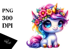 Vibrant Cute Unicorn Dancing, PNG Product Image 1