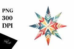Watercolor Star Colorful Sublimation Clipart Product Image 1
