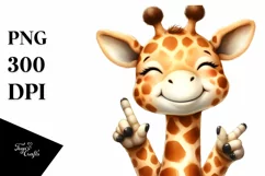 Funny Cute Giraffe Portrait | Sublimation Clipart Product Image 1