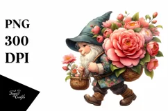 Detailed Gnome Camellia Flower | Sublimation | Clipart Product Image 1