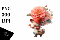 Detailed Gnome Camellia Flower | Sublimation | Clipart Product Image 1