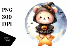 Cute Baby Bear on Star PNG Product Image 3