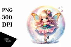 Colorful Cute Fairy Twirling Bubble | Clipart Product Image 3