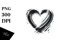 Simple Paintbrush Style Heart, PNG Product Image 1