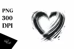 Simple Paintbrush Style Heart, PNG Product Image 1