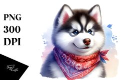 Cute Vibrant Siberian Husky | Clipart Product Image 1