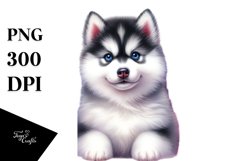 Cute Vibrant Siberian Husky | Clipart Product Image 1