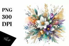 Colorful Snowdrop Bouquet with Gold Foil Product Image 3