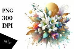 Colorful Snowdrop Bouquet with Gold Foil Accents Product Image 1