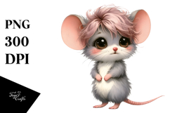 Cute Funny Baby Mouse | Watercolor Clipart Product Image 1